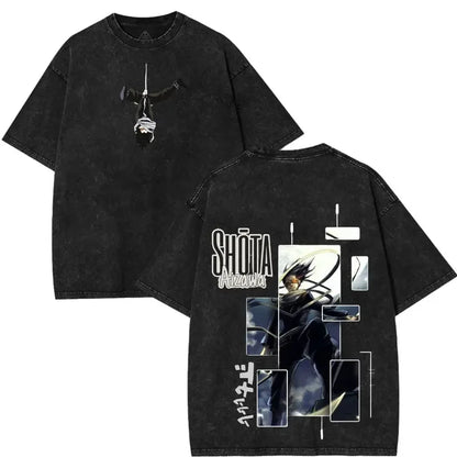 My Hero Academia: Aizawa Shouta Printed Tee Men Women Cotton Tshirts Vintage Washed T-shirt Harajuku Male Oversized T Shirt