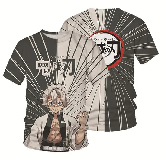 Demon Slayer: Kamado Tanjirou  T shirt 3D  Short Sleeve Y2k Tees