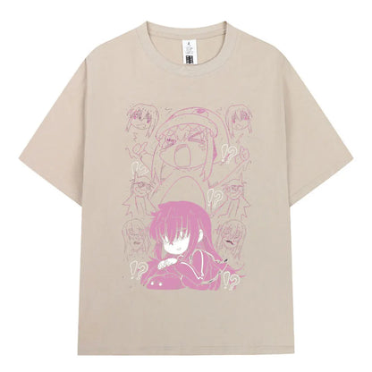 Bocchi The Rock: T-shirt Anime Gotoh Hitori Graphic T-shirts Men Women Summer Oversized Cotton T Shirts Streetwear
