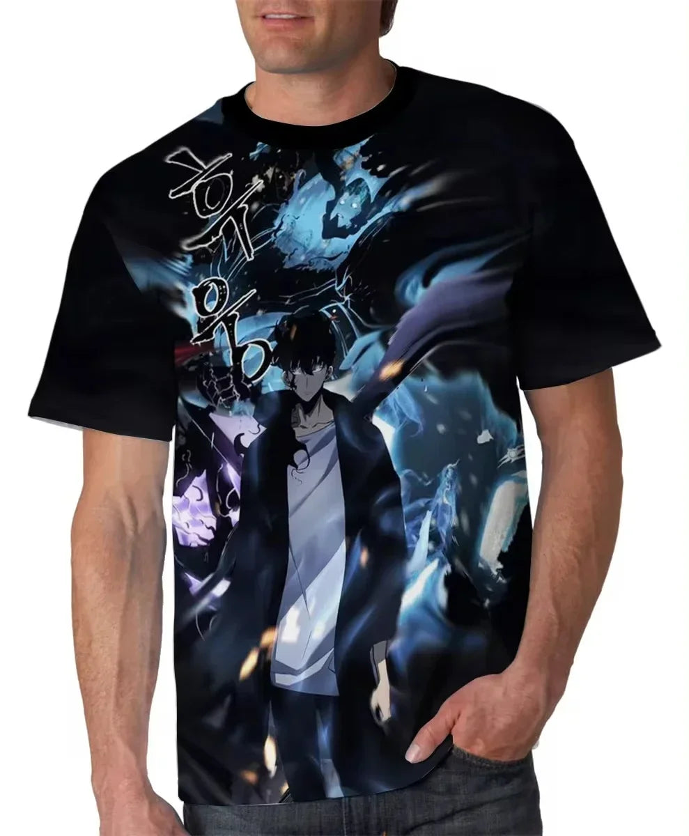 Solo Leveling: 3d Printed Men's T-Shirt Street Fashion Oversized Men's Short Sleeved Casual Round Neck Men's Top