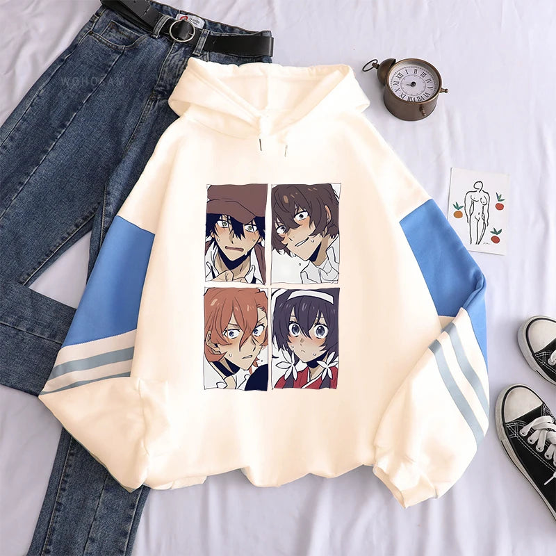 Bungo Stray Dogs:  Nakajima Atsushi  Hoodies Kawaii Appliques Patchwork Pullover