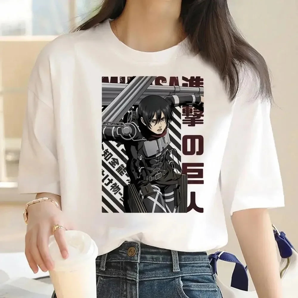 Attack on Titan: Graphic Print Harajuku T Shirt Casual Fashion Short Sleeve T-Shirt Women Graphic T Shirts