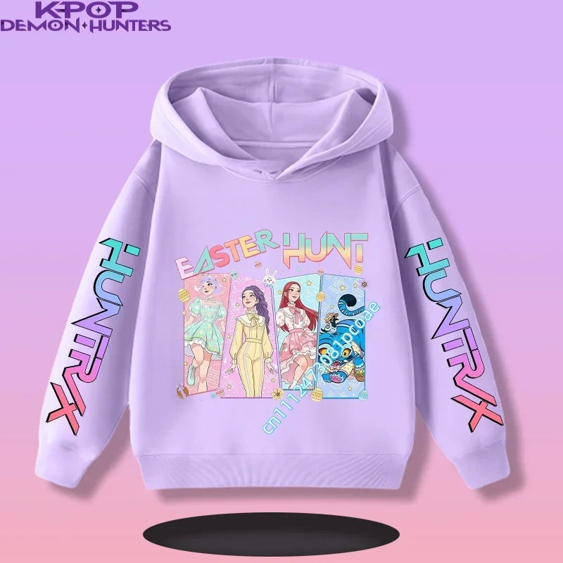 KPop Demon Hunters: Saja Boys Hoodie Boys Girls Long Sleeve Casual Sweatshirt Harajuku Pullover Fans Gift Kids Clothes