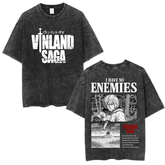 Vinland Saga: T-shirt Manga Thorfinn Karlsefni Graphic Vintage Washed T Shirt Men's Women Casual Cotton Oversized T-shirts