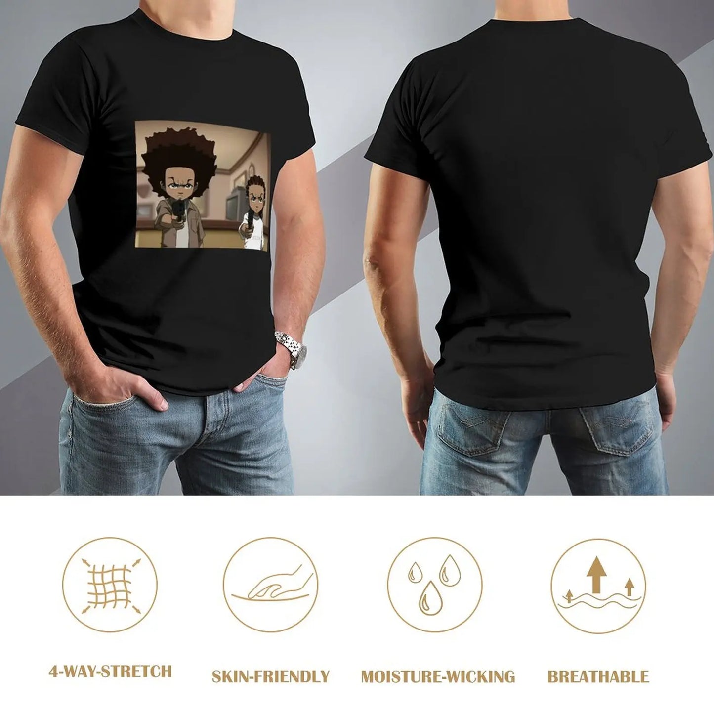 The Boondocks: Huey, and Riley T-Shirt o-neck