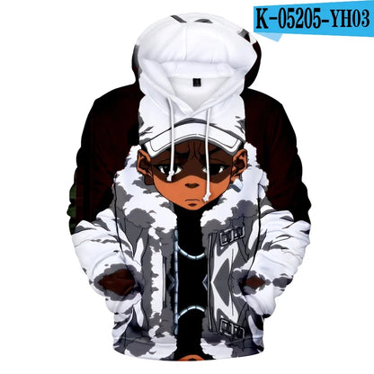 The Boondocks: Hoodies 3D fashion Long Sleeve Sweatshirt Men's Hoodie adult Casual Harajuku Streetwear Unisex Oversized Clothes