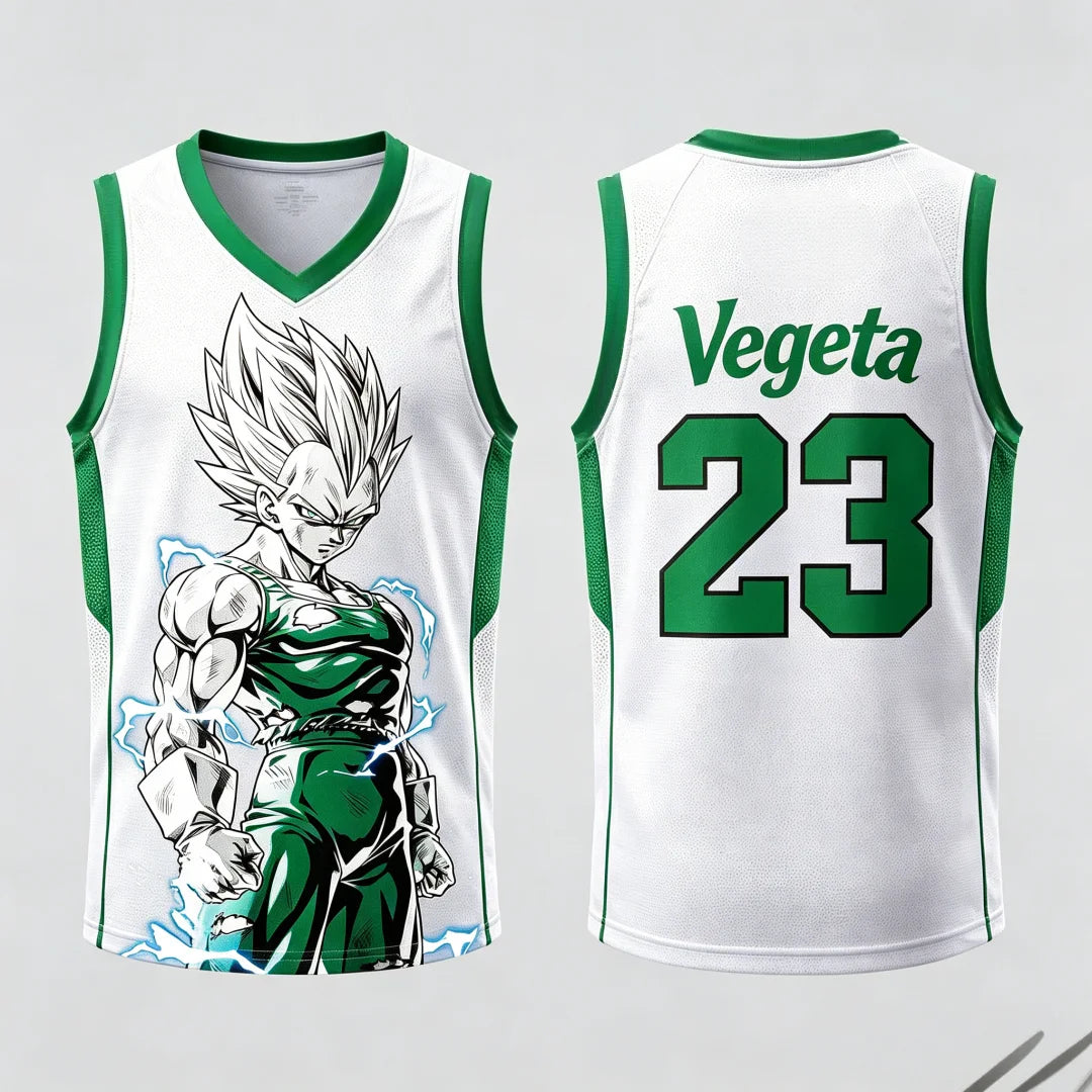 Dragon Ball: Vegeta Super Saiyan #23 Basketball Jersey Tank Top Anime Print Breathable Sportswear Unisex Streetwear for Fans Kids