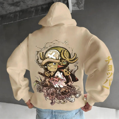 One Piece: Chopper Graphic Pullover Hoodie Men Women New Autumn Winter Streetwear Oversized Casual Anime Print Hooded Sweatshirt