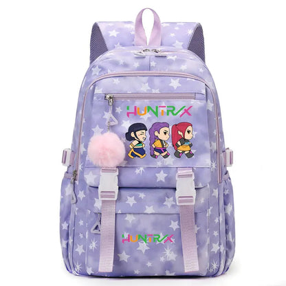 KPop Demon Hunters: Student Backpack Large Capacity Schoolbag Teenagers Student Backpack Women's Travel Laptop Bagpack