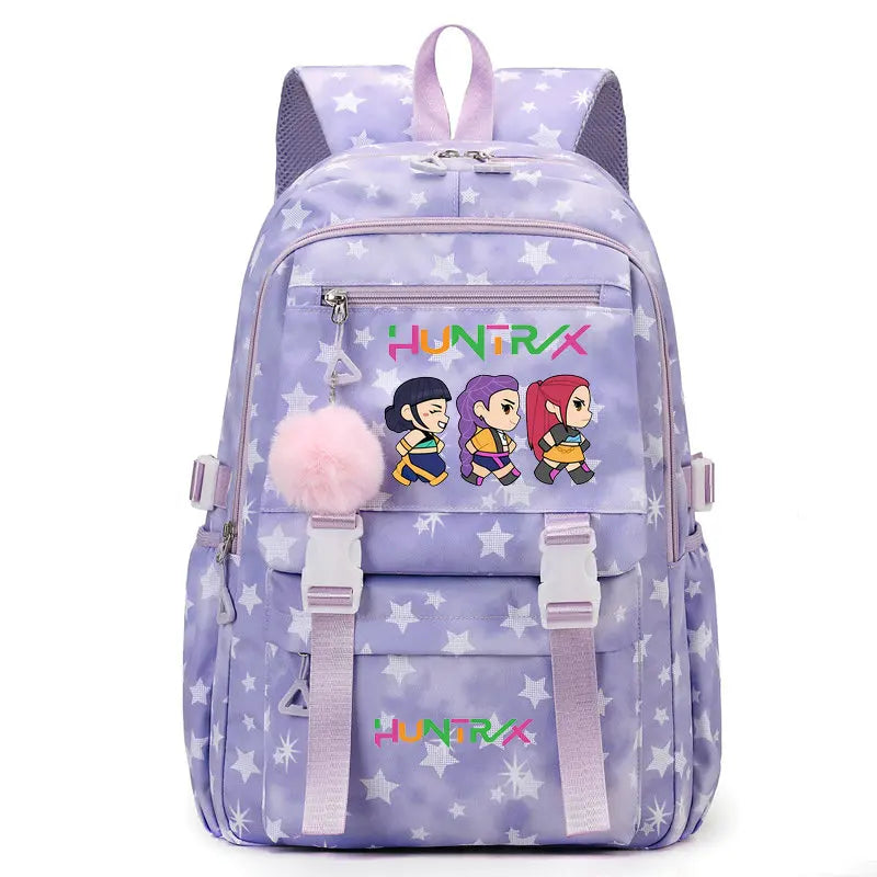 KPop Demon Hunters: Student Backpack Large Capacity Schoolbag Teenagers Student Backpack Women's Travel Laptop Bagpack