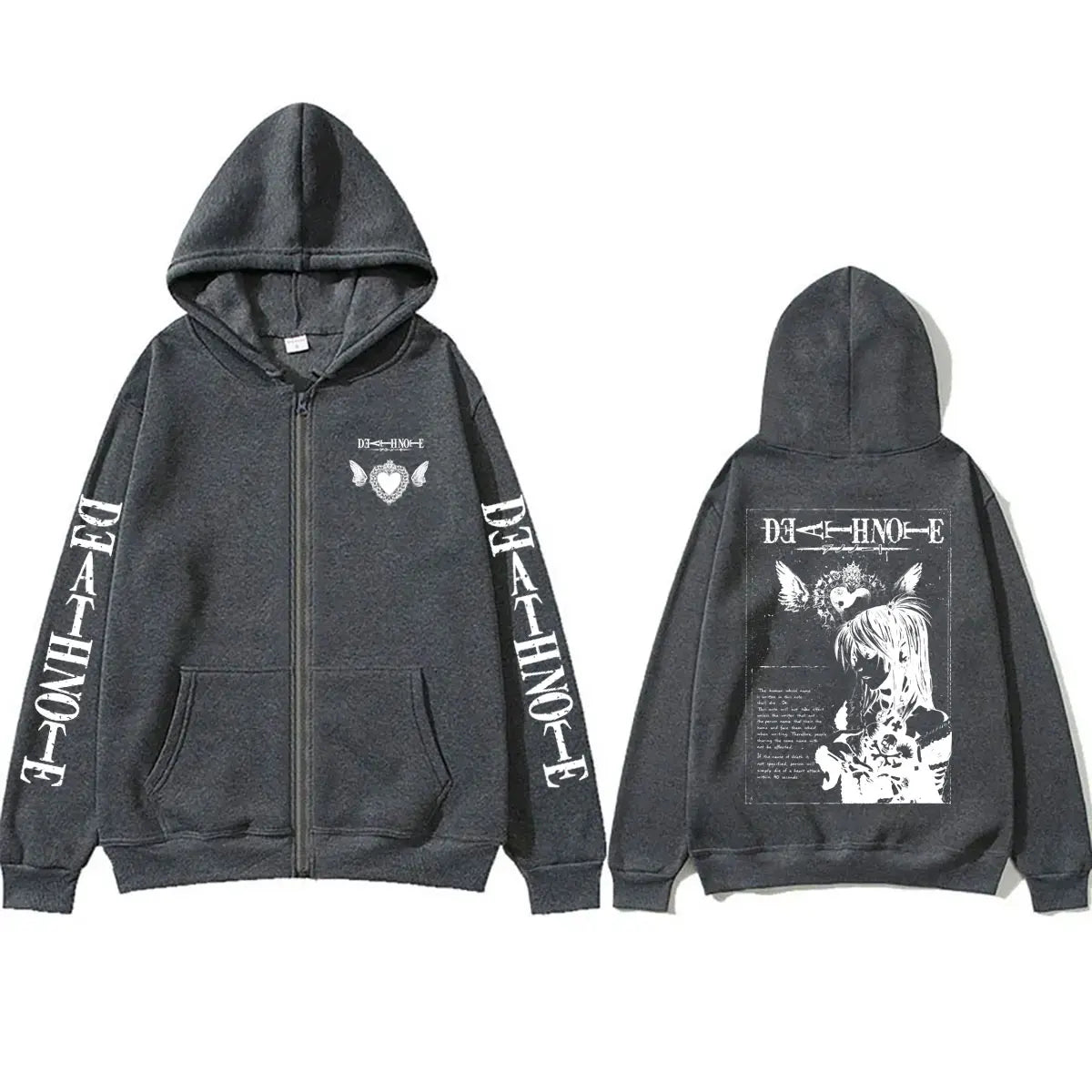 Death Note: Misa Zipper Hoodie Men Women Y2k Casual Oversized Zip Up Jacket Coat Unisex 90s Manga Cosplay Zip Up Sweatshirt