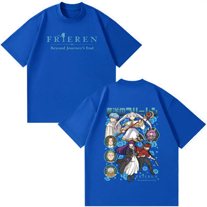 Frieren: Beyond Journey's End -- Frieren Fern Stark Himmel T-shirt Men Women Tee Tops Fashion Harajuku Cotton Casual T-shirts