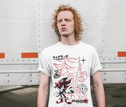 Sonic The Hedgehog:  Shadow The Hedgehog Dual Character Target Graphic Print T-shirt Oversized Cotton Casual Streetwear Tee For Sonic Fans