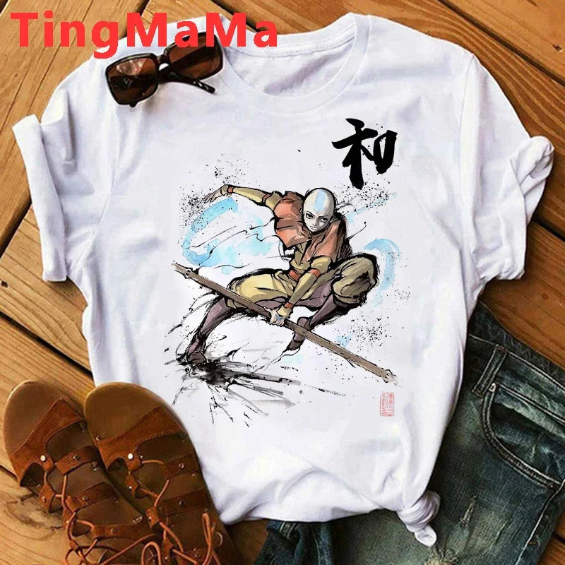 Avatar The Last Airbender: T Shirt Women Kawaii Anime Appa Tshirt Funny Cartoon Avatar Graphic Tees Fashion Unisex T-shirt