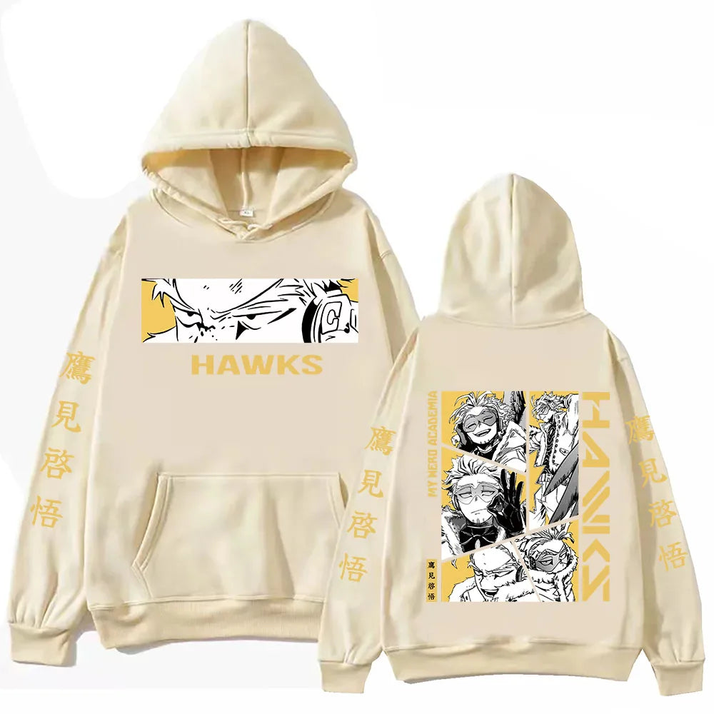 My Hero Academia: Hawks Hoodie For Men Women Winter Spring Fleece Sweatshirts Comfortable Casual Loose Hooded Streetwear