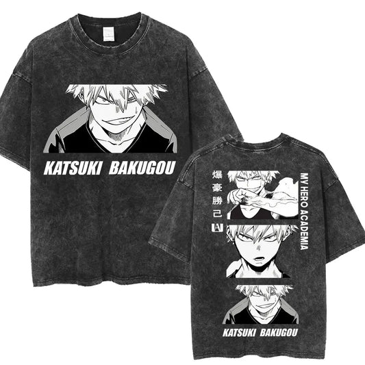 My Hero Academia: Todoroki Shoto Classic Manga T-shirt Men Women Oversized Cotton Tshirts Streetwear Anime  Washed Vintage T Shirt
