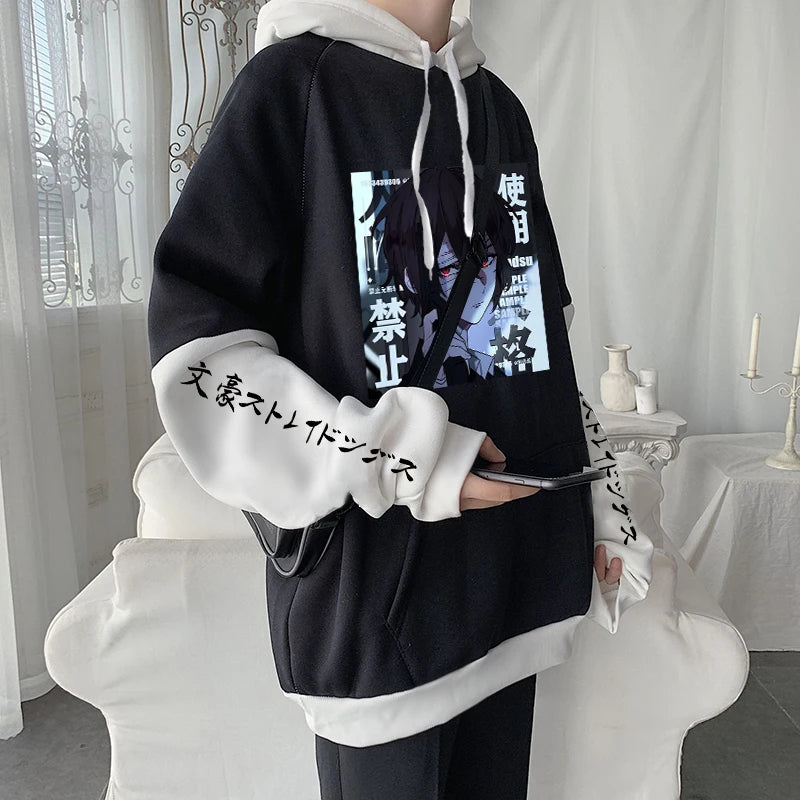 Bungo Stray Dogs: Hoodies Harajuku Aesthetic Bungou Stray Dogs Osamu Dazai Plus Size Sweatshirt