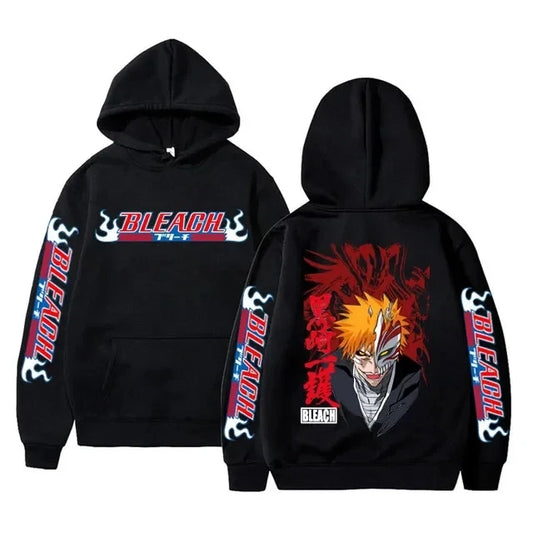 Bleach: Hoodies Graphic Kurosaki Ichigo Printed Hooded Sweatshirts Unisex Fashion Casual Sportwear Pullover Tops