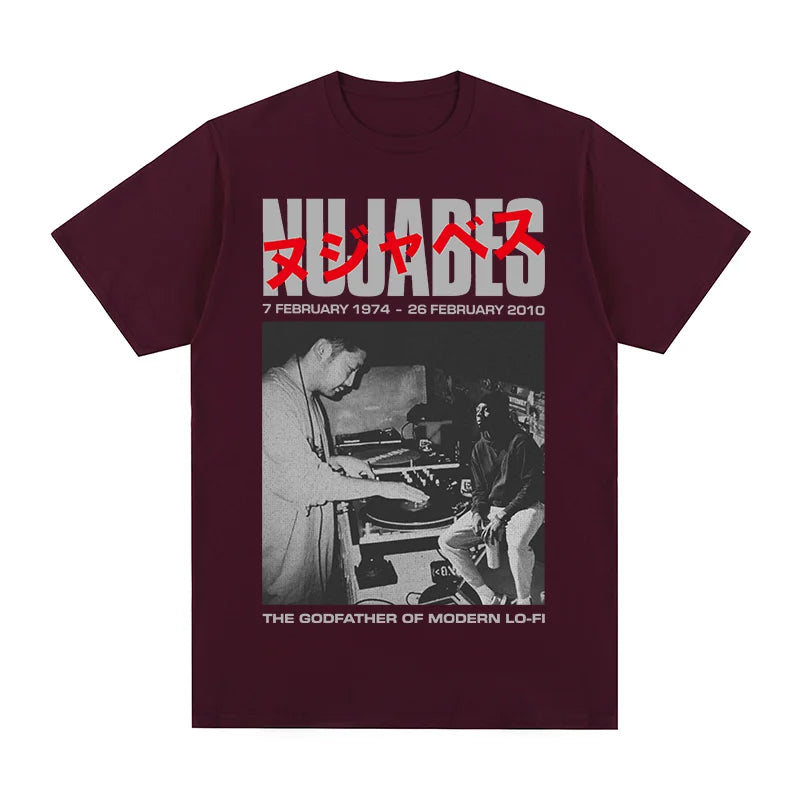 Samurai Champloo: Nujabes Vintage T-shirt the godfather of modern lo-fi music Japanese art Hip Hop Cotton Men T shirt New TEE TSHIRT Womens tops