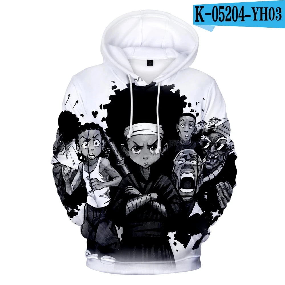 The Boondocks: Hoodies 3D fashion Long Sleeve Sweatshirt Men's Hoodie adult Casual Harajuku Streetwear Unisex Oversized Clothes
