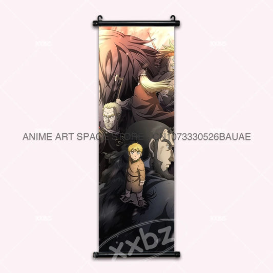 Vinland Saga: Hanging Painting Thorfinn Karlsefni Anime Decorative Poster Leif Ericson Room Decor Scroll Picture Cartoon Wall Art