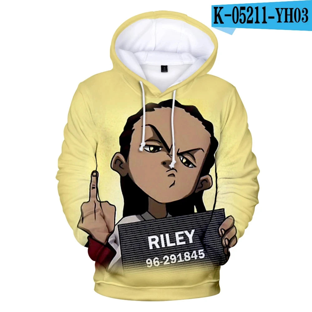 The Boondocks: Hoodies 3D fashion Long Sleeve Sweatshirt Men's Hoodie adult Casual Harajuku Streetwear Unisex Oversized Clothes