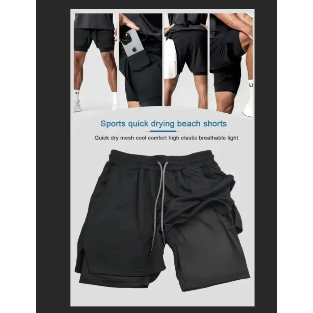Dragon Ball: GOKU Vegeta Anime Printed Double Layer Shorts 2026 American Summer Men's and Women's Quick Dry Fashion Sports Shorts