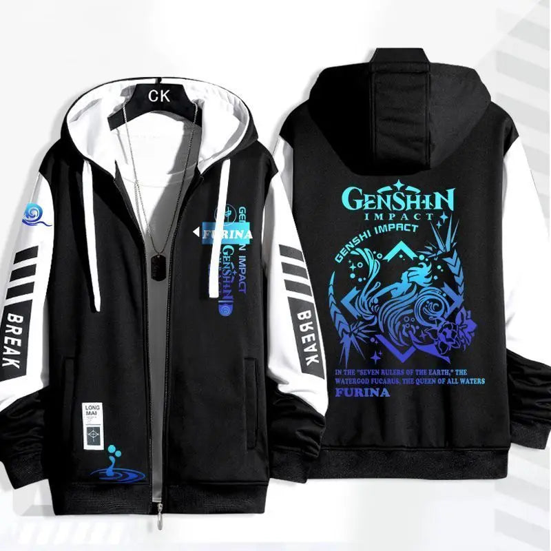 Genshin Impact: Furina Hooded Jackets  Boys Girls New Autumn Winter Fashion Outwear Hoodies Sportswear Men Women Unisex