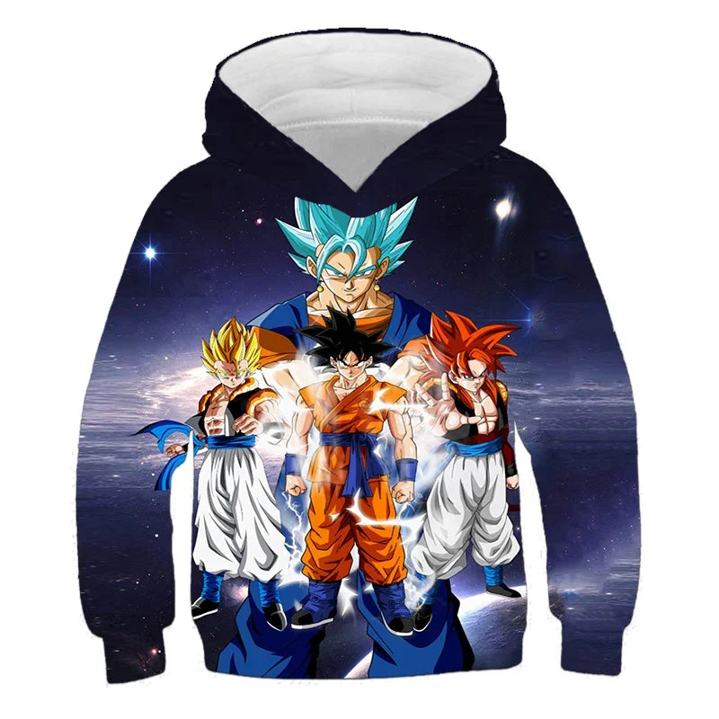 Dragon Ball Z: (KIDS) Hoodie Boys and Girls 3D Printing Sweatshirt Fashion Loose Long Sleeve Spring Autumn Goku Veget Pullover