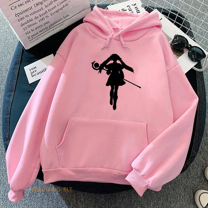 Frieren : Sousou Manga Printed Hoodie Without Hoodies Casual Pullovers Plus Size Anime Autumn Winter Classic Simple Long Sleeve