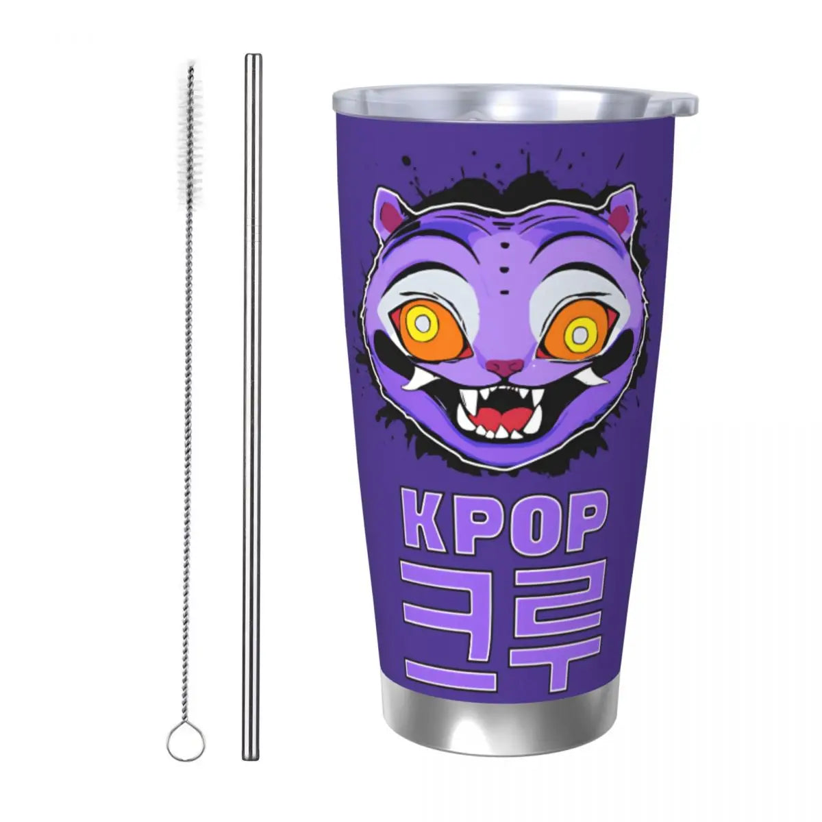 KPop Demon Hunters - Derpy  Insulated Tumbler with Lid Vacuum Thermal Mug Outdoor Travel Car Bottle Cup, 20oz