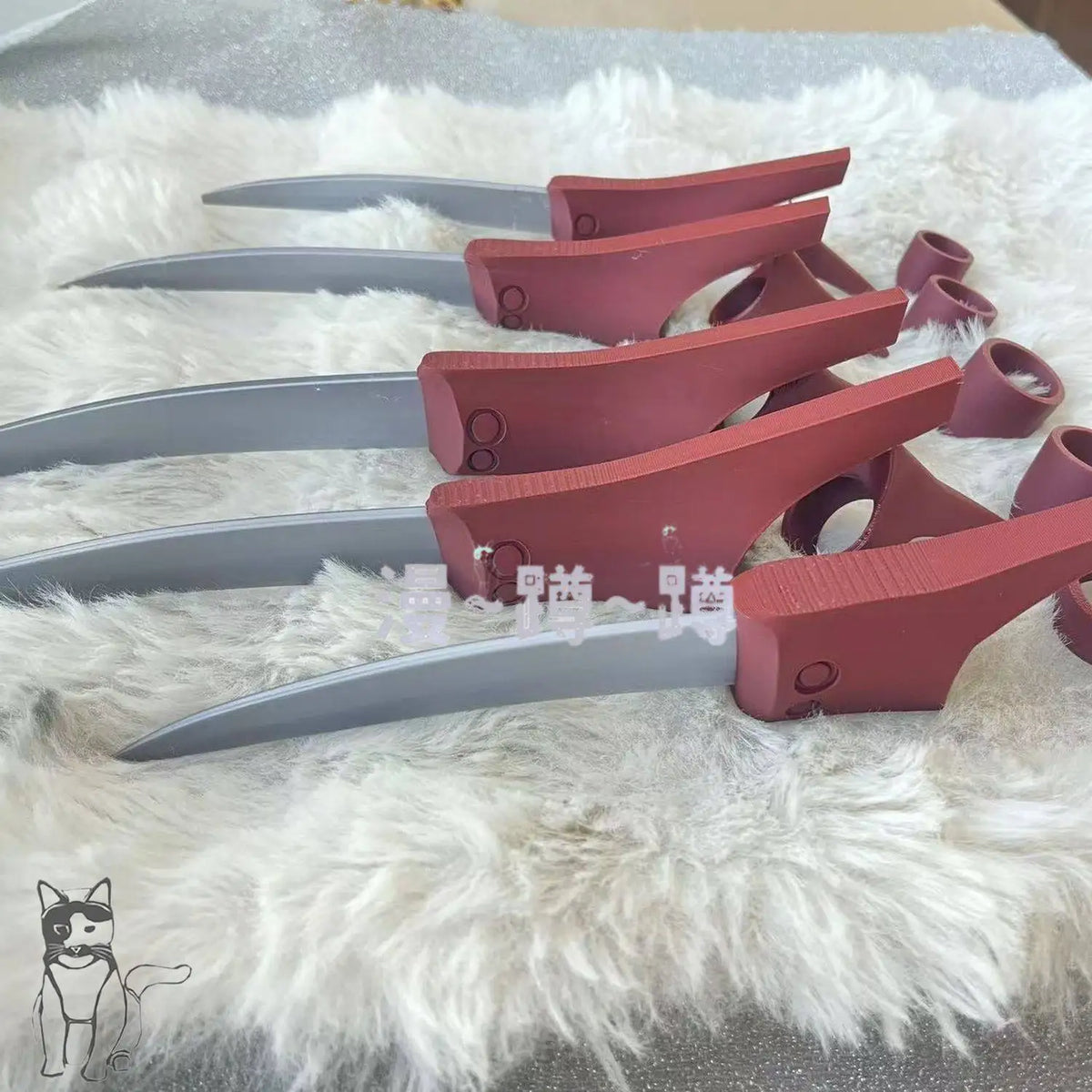 Gachiakuta: Jabber Wonger Cosplay Prop 3D Printing Silver Bracelet Ring Nails Accessories Full Set Halloween Party Adult
