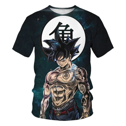 Dragon Ball: Men's 3D Printed Cartoon Tshirt Anime Z Tshirt Summer Harajuku Men Goku Clothes Super Saiya Short Sleeve T-shirt