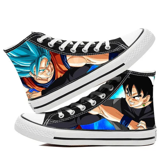 Dragon Ball:  Hand-painted graffiti printing men's high-top canvas shoes goku