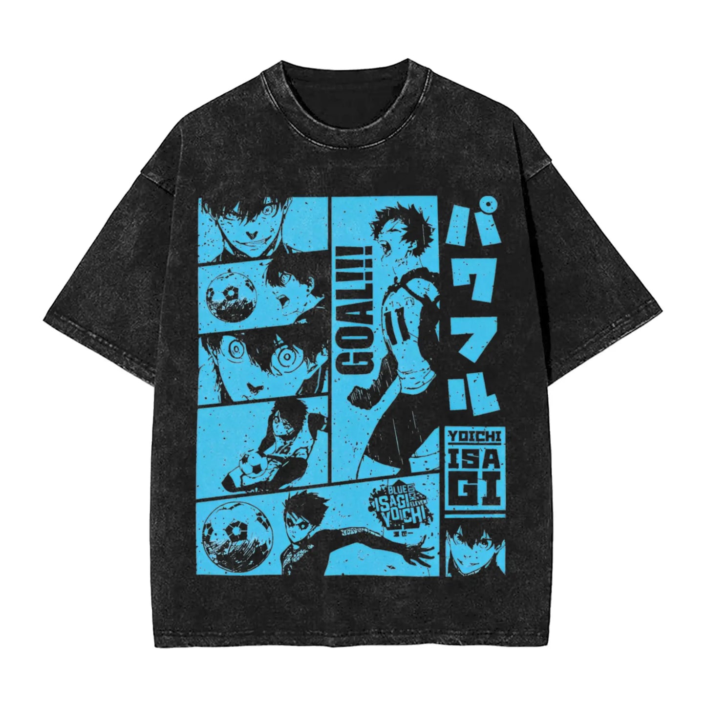Blue Lock: ISAGI YOICHI T Shirt Printed Cotton Washed  Retro T-Shirts