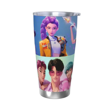 KPop Demon Hunters - Derpy  Insulated Tumbler with Lid Vacuum Thermal Mug Outdoor Travel Car Bottle Cup, 20oz