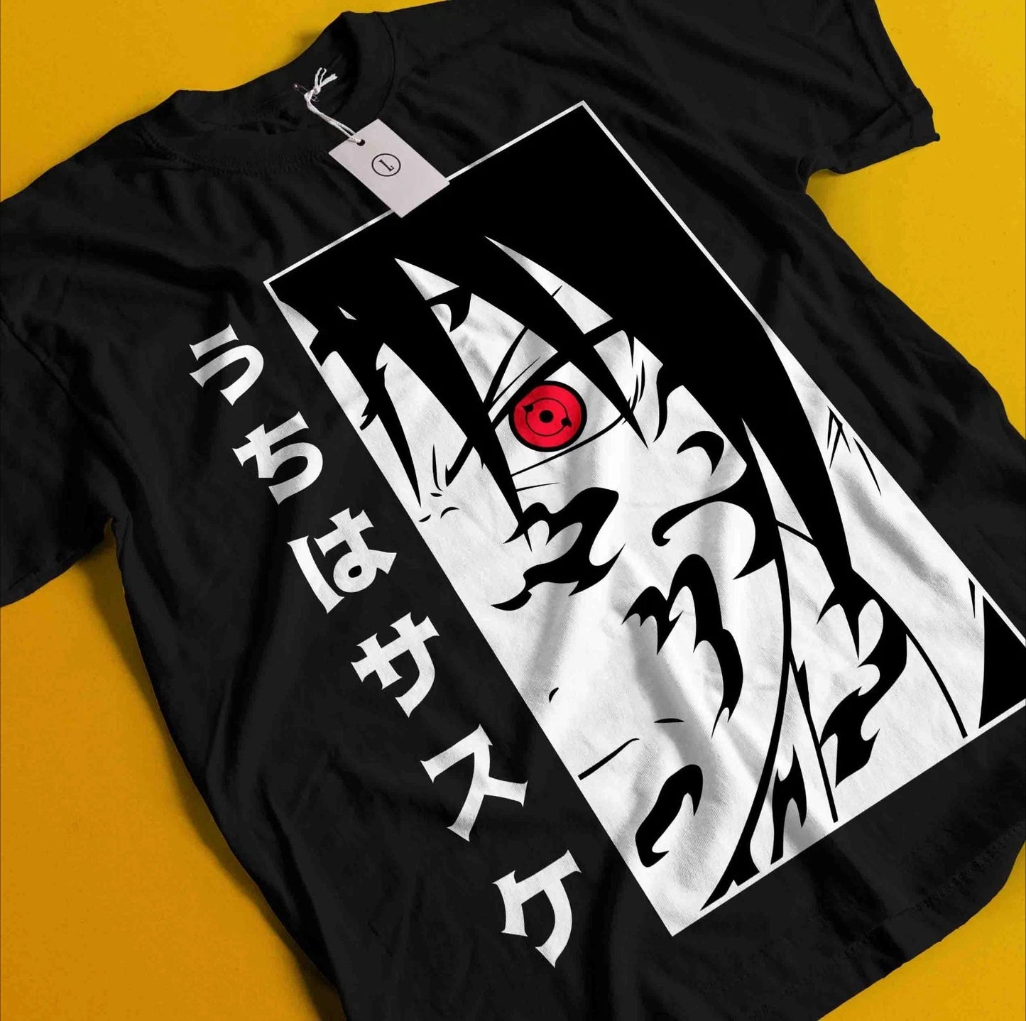 Naruto: Uzumaki Sasuke Anime Printed T-shirt Summer Men's Pure Cotton Neutral Casual Family Set Short Sleeved T-shirt