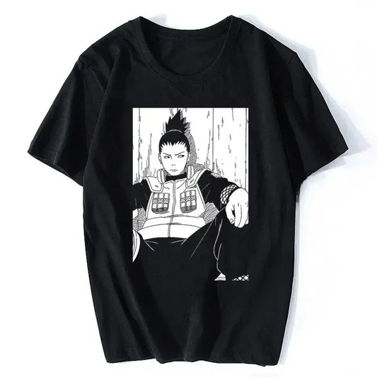 Nauto: Shikamaru Top Anime Harajuku Camisas Men T Shirt Men Tshirt Manga Tshirts T Shirt man
