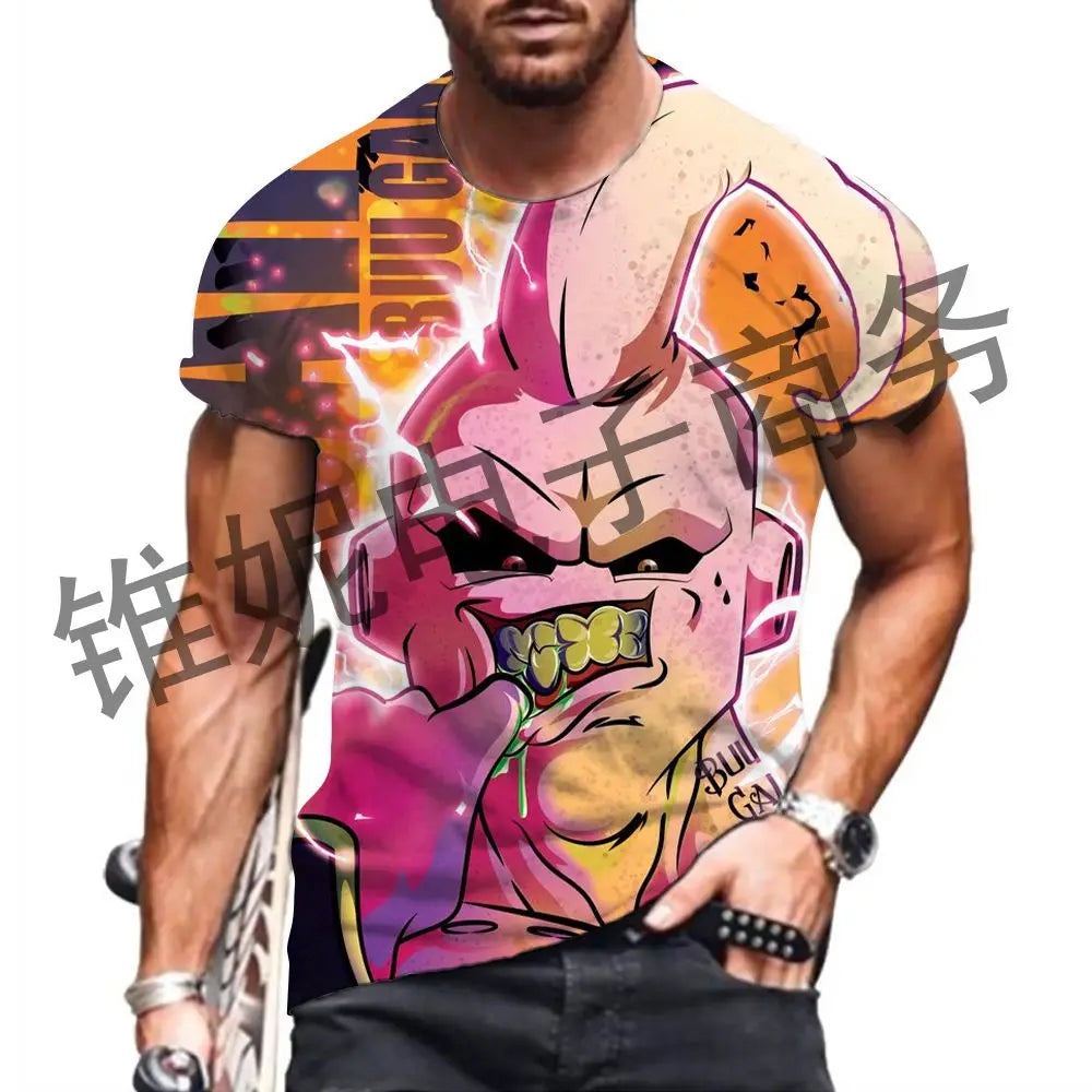 Dragon Ball Z: Men's T Shirt Vegeta Majin Buu Goku 2024 Short Sleeve Fashion