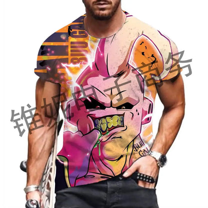 Dragon Ball Z: Men's T Shirt Vegeta Majin Buu Goku 2024 Short Sleeve Fashion