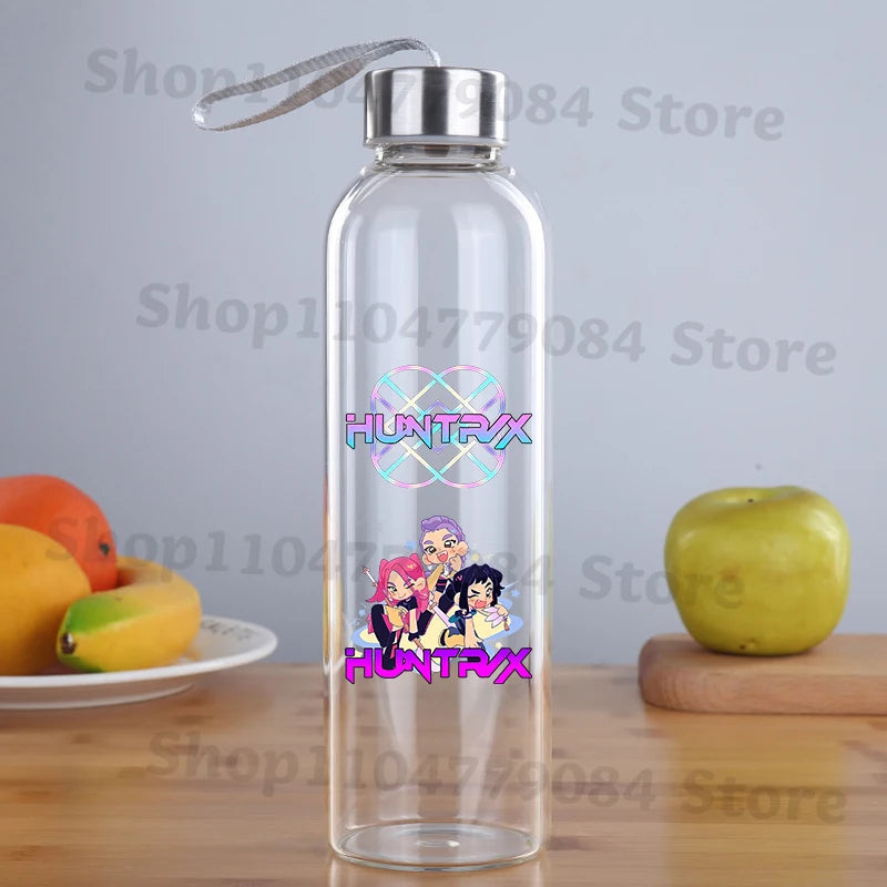 Kpop Demon Hunters: Transparent Water Cup for Men Women Anime Cartoon Simple Cups Students Portable Fashion Water Bottle Gifts