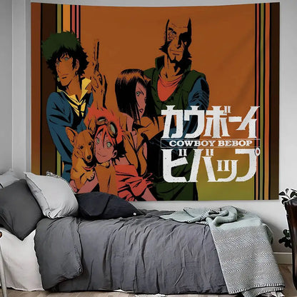 Cowboy Bebop: Anime Hanging Bohemian Tapestry Hanging Tarot Hippie Wall Rugs Dorm Home Decor