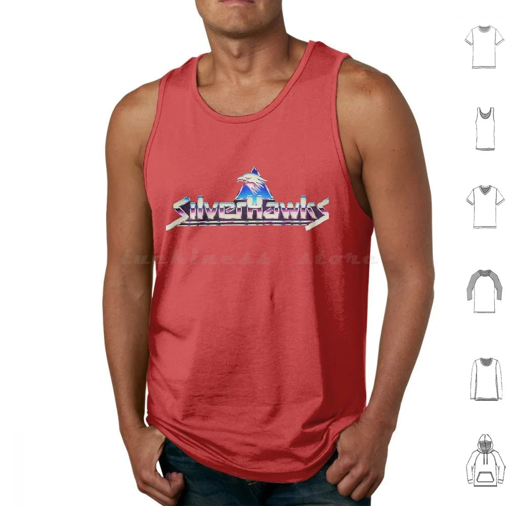 Silverhawks: Logo Tank Tops Print Cotton Thundercats 80s Retro He Man Cartoon Thundercat Vintage Cartoons Silverhawks