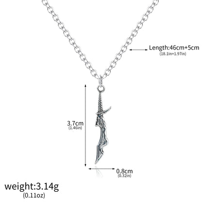 Solo Leveling: Necklace Short Blade Pendant Necklace Sung Jin-woo Yoo Jin-ho Necklace Jewelry Cosplay Props Gifts