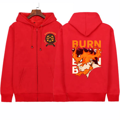 My Hero Academia: Zipper 2022 Harajuku Todoroki Enji Endeavor Gothic Sweatshirt hoodie Long Sleeve Y2K Jacket