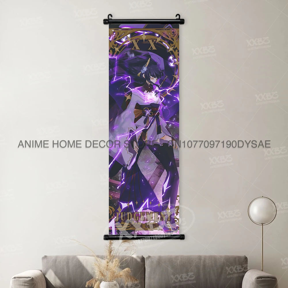 Genshin Impact: Posters Kamizato Ayaka Home Decor Klee Decorative Painting Barbara Scrolls Picture Arataki Itto Wall Artwork Sayu