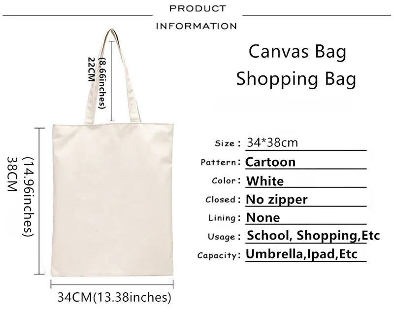 Baki Handbags Canvas The Grappler Anime Tote Bag Shopping Travel Eco Reusable Baki Hanma Shoulder Yujiro Hanma Shopper Bags