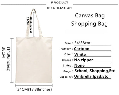 Baki Handbags Canvas The Grappler Anime Tote Bag Shopping Travel Eco Reusable Baki Hanma Shoulder Yujiro Hanma Shopper Bags