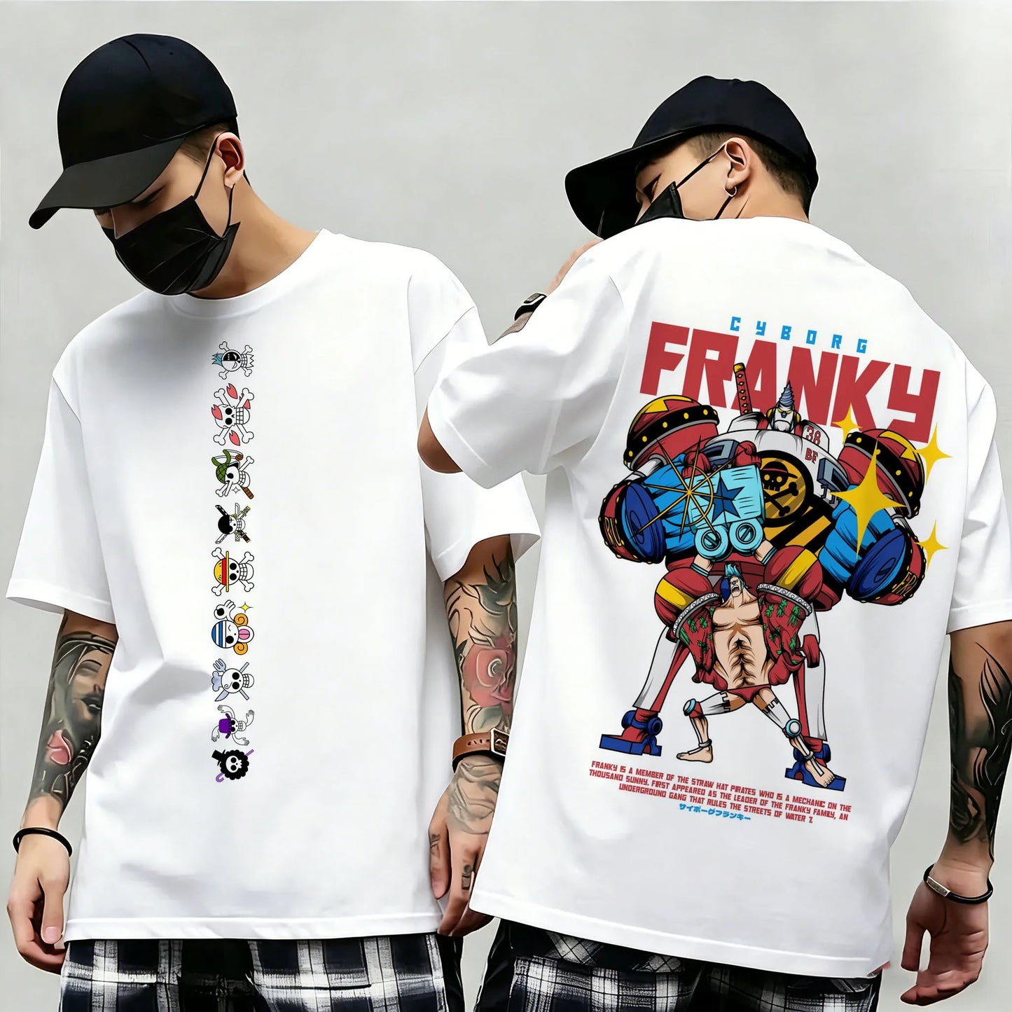 One Piece: Summer New Arrival: Pattern T-shirt, unisex, anime print, casual short-sleeved, fashionable streetwear top, Y2K style.