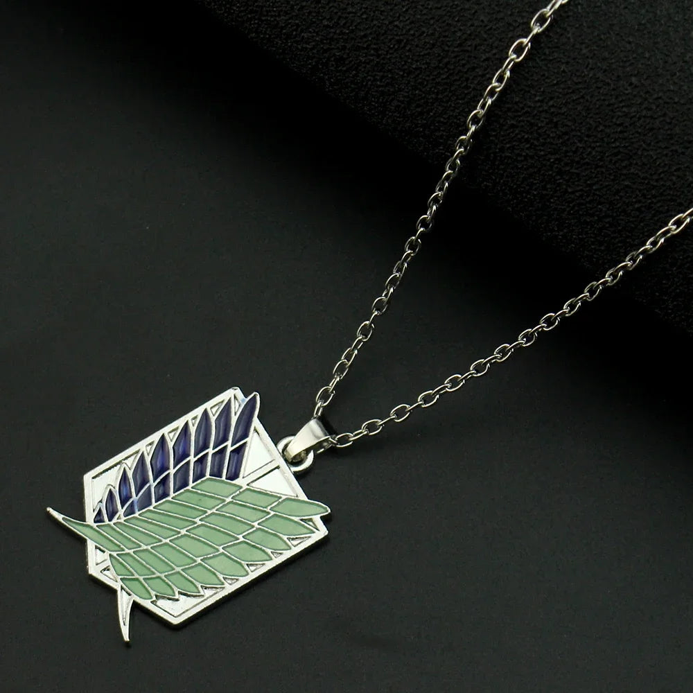 Attack On Titan: Necklace Wings Of Liberty Freedom Scoring Legion Logo Alloy Fluorescent Necklace Fan Gift